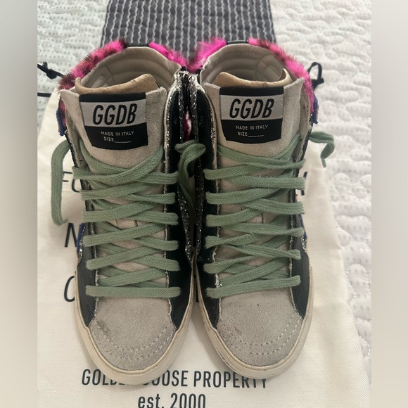 Golden Goose HTF Slides - Pink, Silver, and Yellow size 35 - Picture 2 of 9